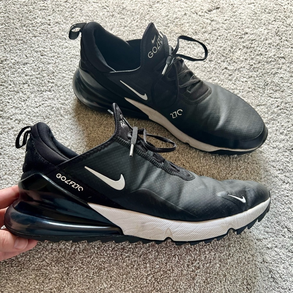 Nike Air Max 270G Spikeless Black & White Golf Shoes Size Men's 13 - CK6483-001